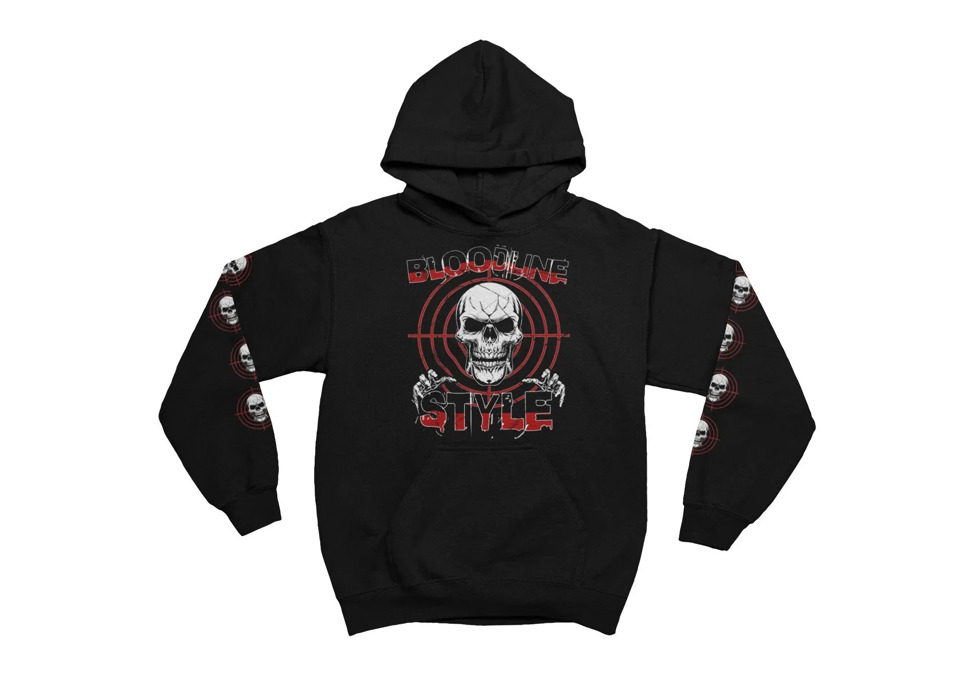 Bloodline Style Skull Hooded Sweatshirt - Bloodline Streetwear LLC
